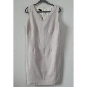 Talbots Sleeveless Sheath Dress Sz 16 Knee Length Striped‎ Minimalist Office